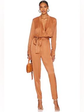 LBLC THE LABEL Dede Jumpsuit in Rust Size Large